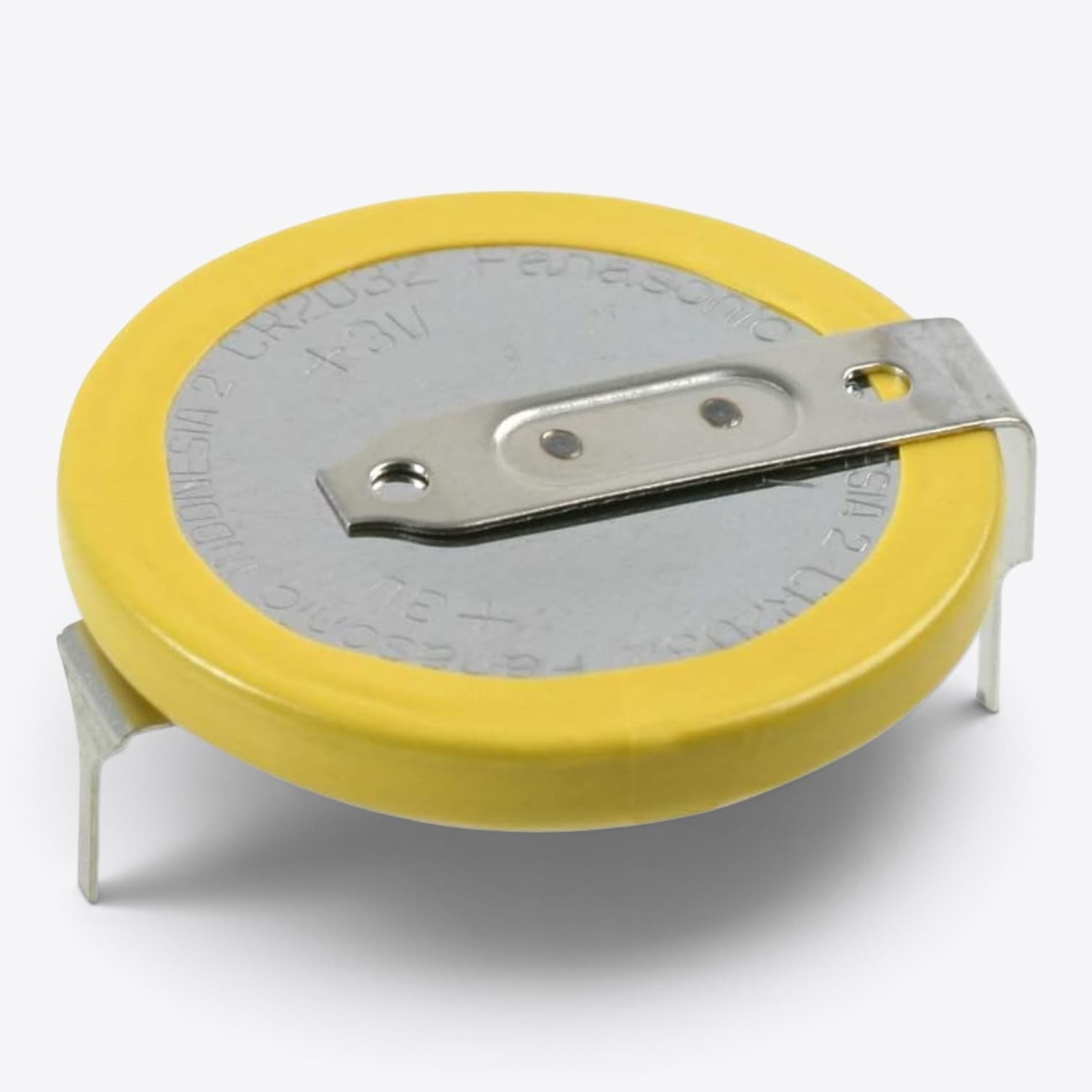 CR2032 3V Lithium Coin Cell Battery with PCB Mount Terminals, Electronic Component - Pack of 5