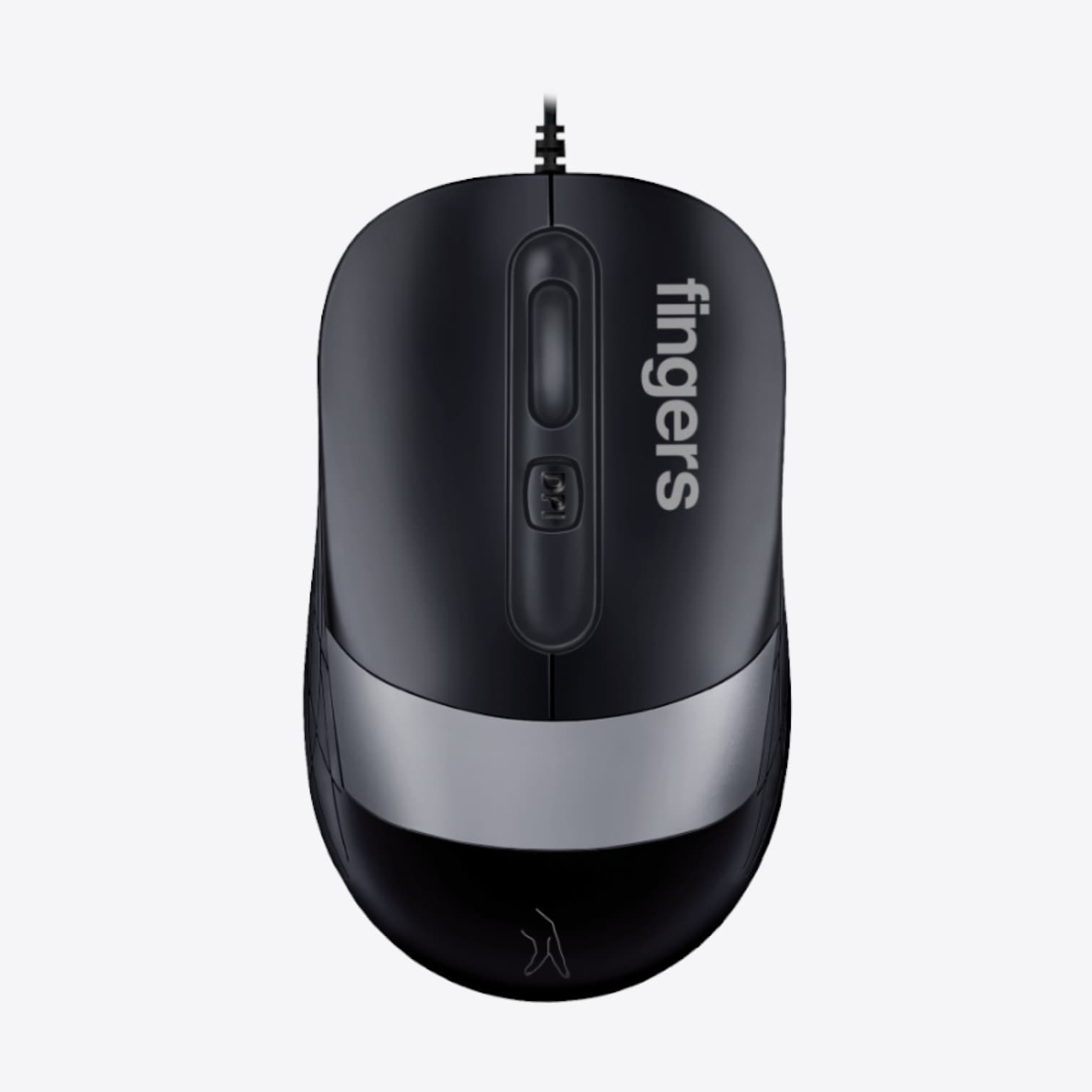 FINGERS SuperHit Wired Mouse with Advanced Optical Technology (Lightweight | Trendy Dual-Tone Design | Works Well with Windows, macOS, Linux) (Matte Black + Steel Grey)
