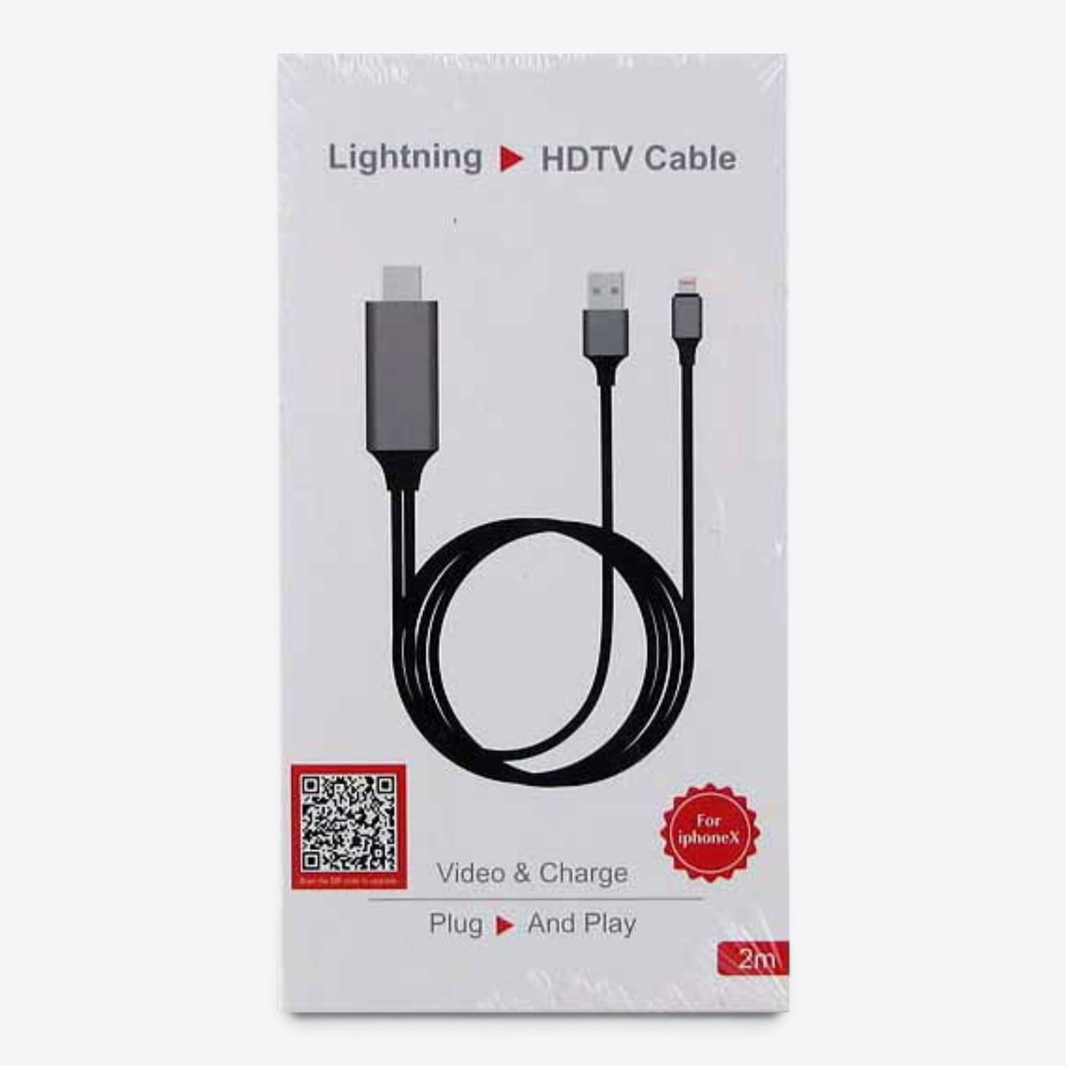 Iphone ipad lightning to HDTV cable hdmi plug play 2m,